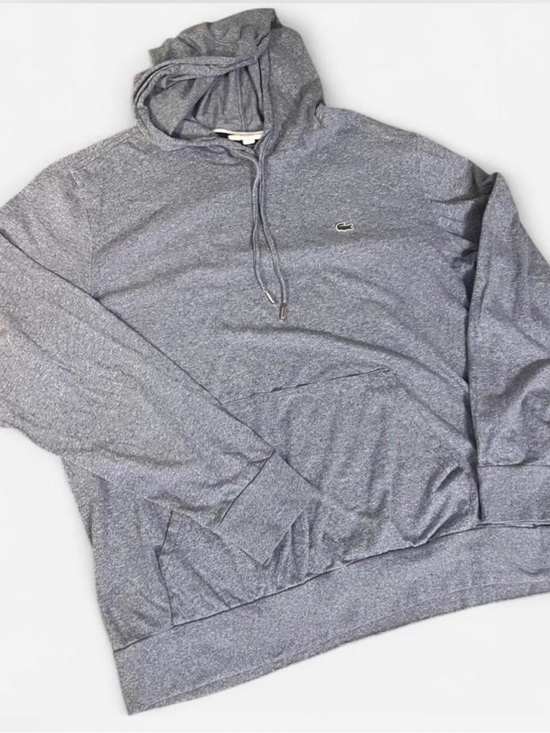Lacoste Other - Lacoste Heather Gray Regular Fit Hoodie embroider logo Size XXL